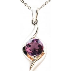 2.2ct Amethyst Ladies Gem Stone Pendant Necklace in 925 Sterling Silver 