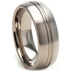 8 mm Brushed Titanium Men’s Wedding Ring