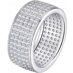 925 Silver Five Row Eternity Band Bling Ring