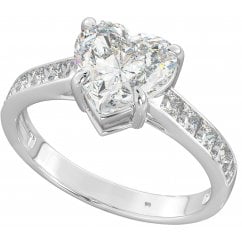 925 Silver Ladies Heart Solitaire Ring  