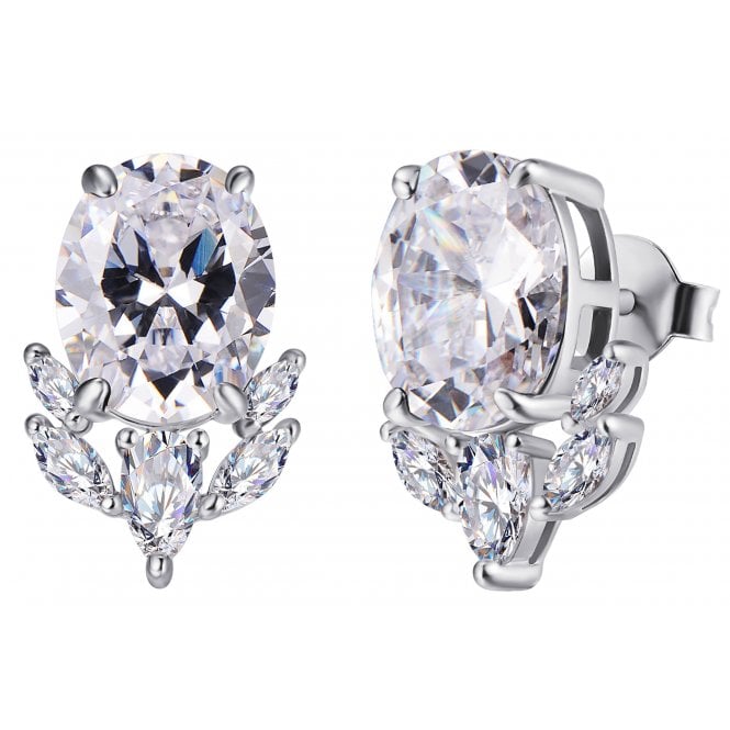925 Silver Oval Stud Earrings 