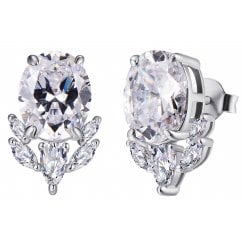 925 Silver Oval Stud Earrings 