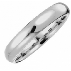 925 Sterling Silver - 4mm Wide Comfort Fit Wedding Engagement Jewellery Band Ring
