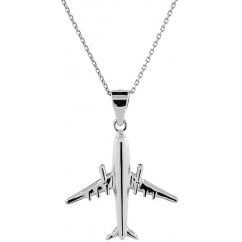 925 Sterling Silver Aeroplane Chain Necklace 