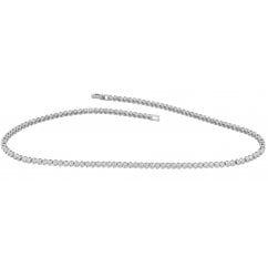 925 Sterling Silver Basel Cut Cubic Zirconia Tennis Necklace