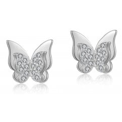 925 Sterling Silver Butterfly Stud Earrings