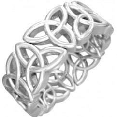925 Sterling Silver Celtic Trinity Knot Wedding Band Ring