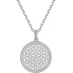 925 Sterling Silver Chakra Flower of Life Pendant Necklace