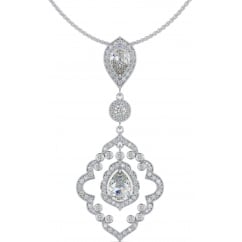 925 Sterling Silver Chandelier Drop Vintage Style Dangle Pendant Necklace