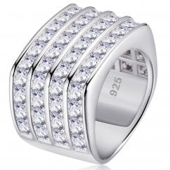 925 Sterling Silver Channel Set Ring for Men