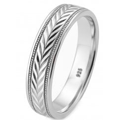 925 Sterling Silver Chevron Arrow Wedding Band Mens Womens Ring