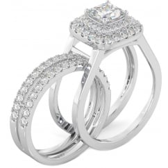 925 Sterling Silver & Cubic Zirconia Interchangeable Bridal Ring Set