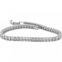 925 Sterling Silver Cubic Zirconia Tennis Bracelet -7 inches