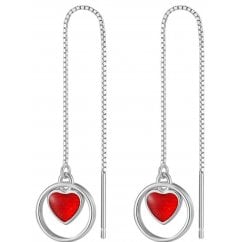 925 Sterling Silver Enamelled Chain Earring 