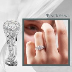 925 Sterling silver Floral ,Leafs on Vine engagement ring