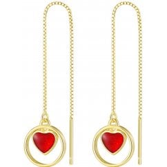 925 Sterling Silver gold Tone Enamelled Chain Earring 