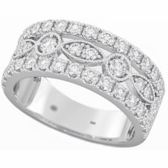 925 Sterling Silver Half Eternity Band Ring