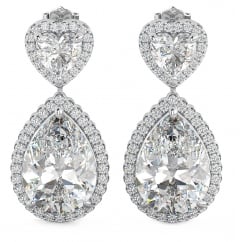 925 Sterling Silver Heart Drop Earrings