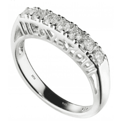 925 Sterling Silver I LOVE YOU Half Eternity Unique Ring