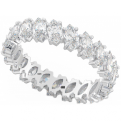 925 Sterling Silver Ladies Marquise Cut ETERNITY Wedding Engagement Band Ring