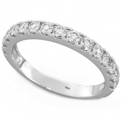 925 Sterling Silver Ladies Round Cut Half ETERNITY Wedding Band Ring