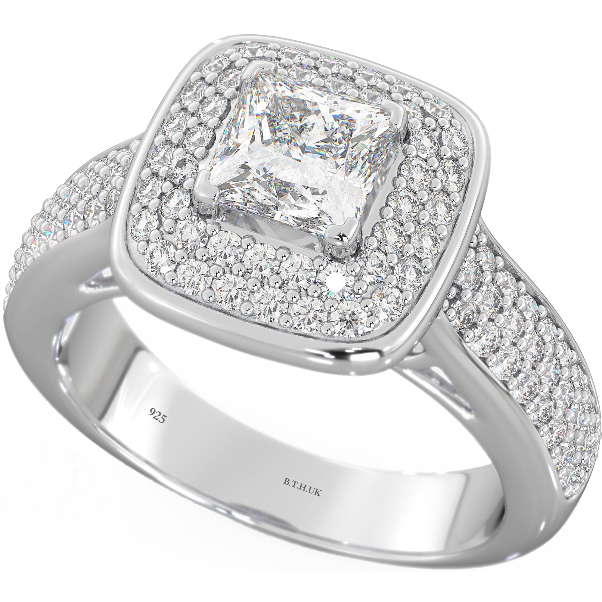 Traditional Timeless Wedding CZ Halo Solitaire Simulated