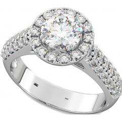 925 Sterling Silver Luxury Halo Wedding Engagement Bridal Ring