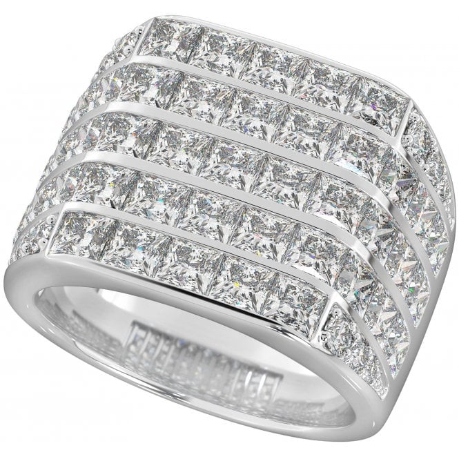 thumbnail interactive-video image 1 of 925 Sterling Silver Icy Bling CZ Round Ring – Men Women Unisex Cubic Zirconia Size 8-12 1 of 4