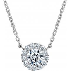 925 Sterling Silver Necklace CZ Stone Necklace