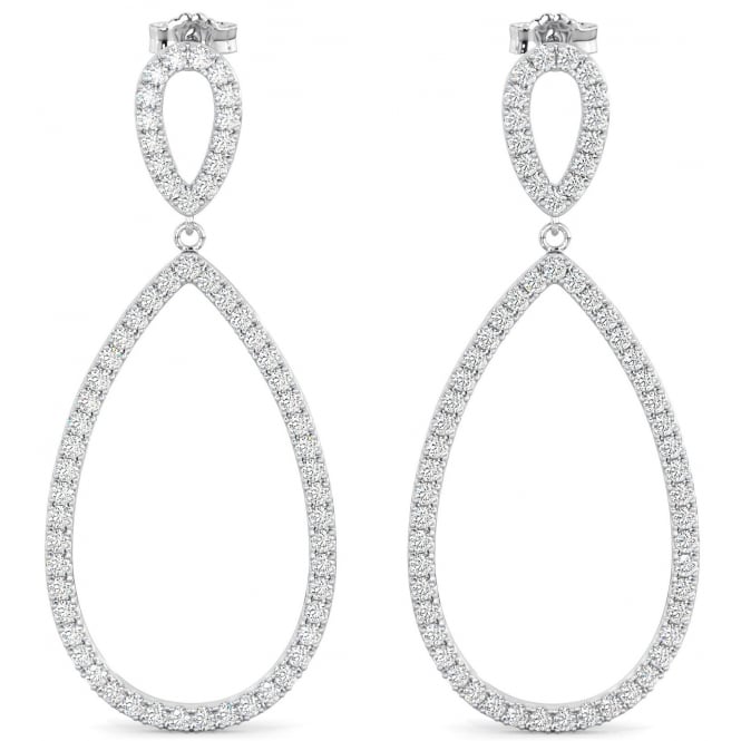 Trendysavers Women's 925 Sterling Silver Filled Teardrop Drop Earrings - Silver/Rose Gold
