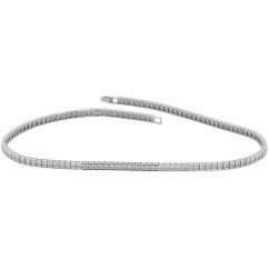 925 Sterling Silver Princess Cut Tennis Necklace
