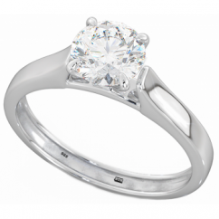 925 Sterling Silver Round Cubic Zirconia CZ Solitaire Wedding Engagement Ring 