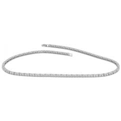925 Sterling Silver Round Cut Rhodium plated Tennis Necklace -17 inches