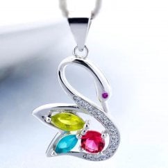 925 Sterling Silver Swan Pendant Necklace