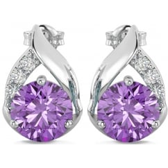 925 Sterling Silver Teardrop 4.2 Carats Amethyst Earrings