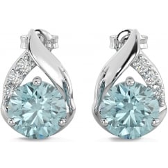 925 Sterling Silver Teardrop 4.2 Carats Sky Blue Topaz Earrings