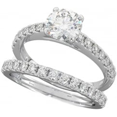 925 Sterling Silver Wedding Engagement Ring Set