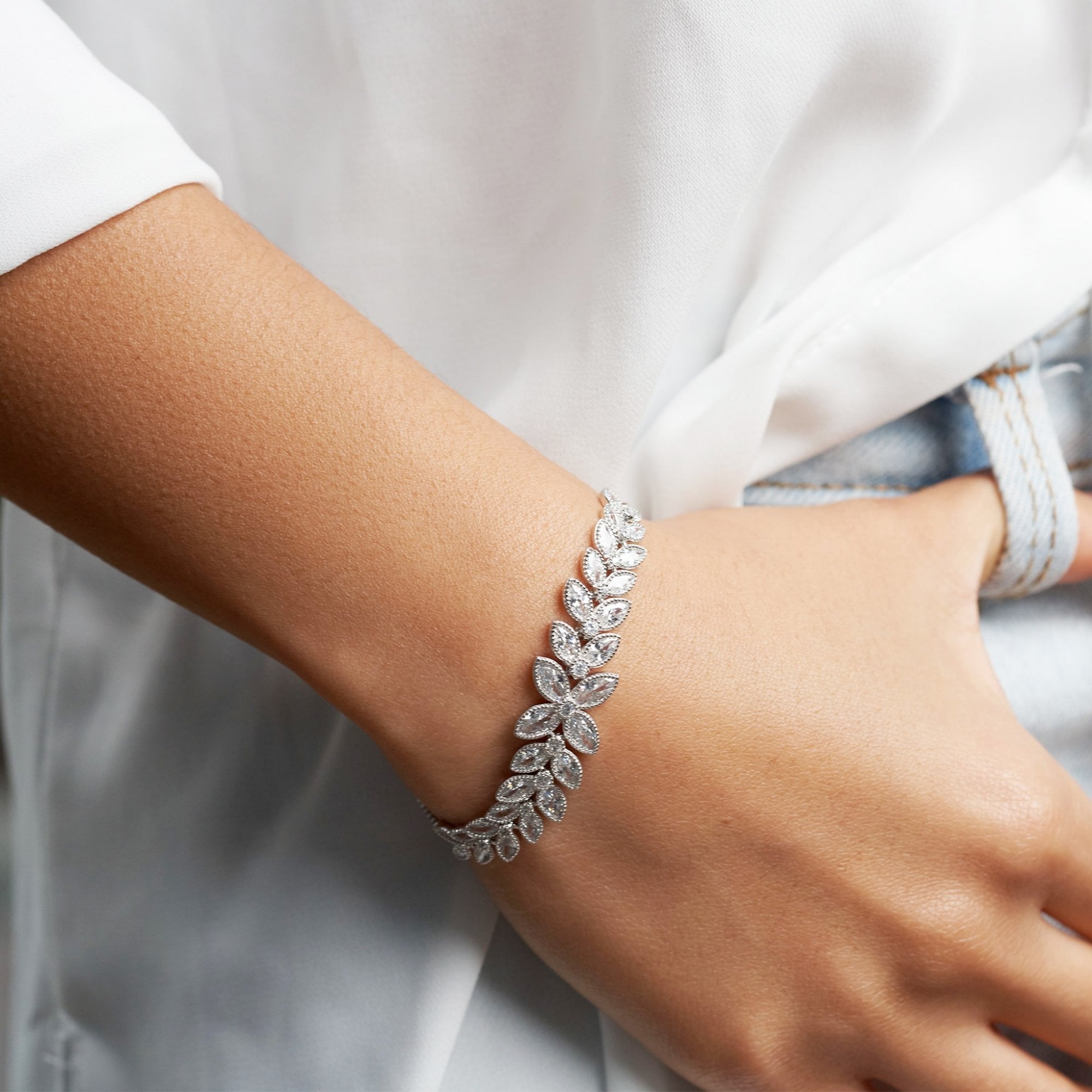 thumbnail image 2 of Unbranded 925 Sterling Silver Adjustable Tennis Bracelet – 7/8 Inch, Lobster Clasp 2 of 5