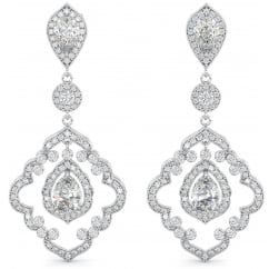 Art Deco Chandelier CZ Bridal earrings 