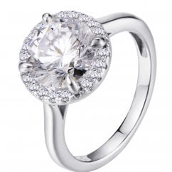 Besttohave Classic Round Brilliant Cut Sterling Silver Ring