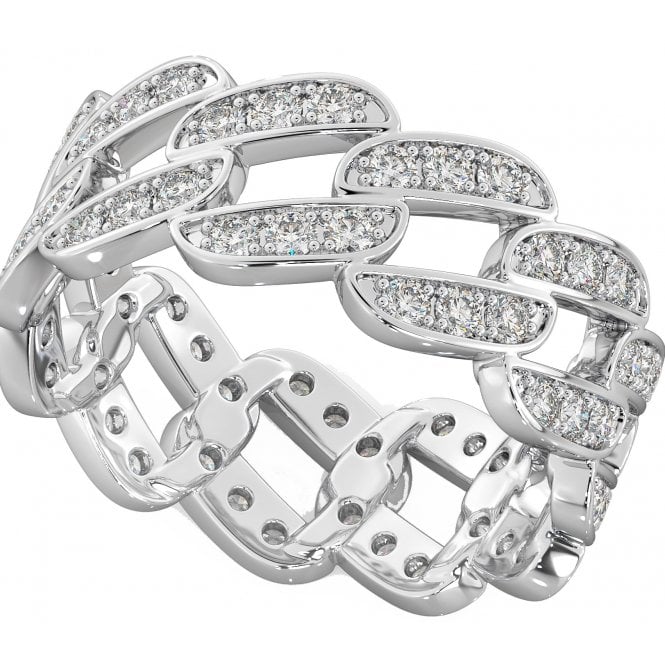 Cuban Curb Chain Unisex Ring Sterling Silver