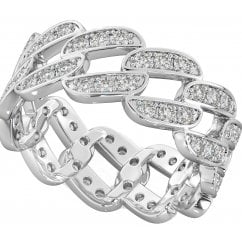 Cuban Curb Chain Unisex Ring Sterling Silver