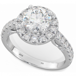 Dazzling Sterling Silver Cubic Zirconia Halo Ring