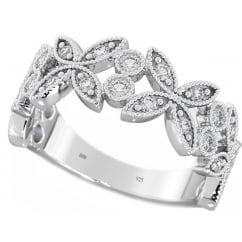 Filigree Floral Ladies Ring Crafted from 925 Sterling Silver