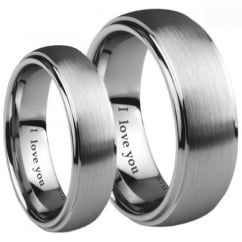 Forever Together His and Hers Matching Tungsten Carbide Couple Ring Set