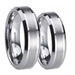 His and Hers Matching Titanium Couple Rings Set