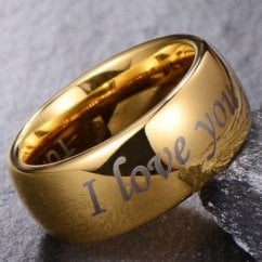 I Love You Tungsten Wedding ring 
