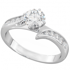 Ladies 925 Sterling Silver Solitaire Ring 