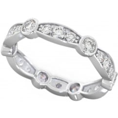 Ladies Eternity Band Ring 925 Sterling Silver