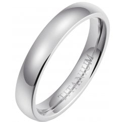 Ladies / Mens 4mm Polished Titanium Wedding Ring - Unisex